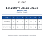 CQ028245 Clique Long Sleeve Classic Lincoln size guide (CQ028245)