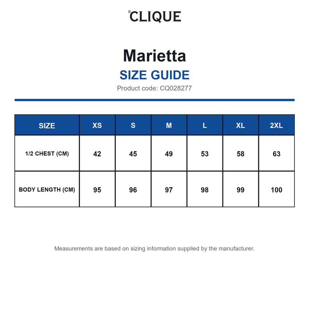 CQ028277 Clique Marietta size guide (CQ028277)