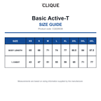 CQ029038 Clique Basic Active-T size guide (CQ029038)