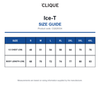 CQ029334 Clique Ice-T size guide (CQ029334)