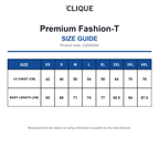 CQ029348 Clique Premium Fashion-T size guide (CQ029348)