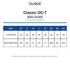 CQ029364 Clique Classic OC-T size guide (CQ029364)