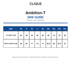 CQ029376 Clique Ambition-T size guide (CQ029376)
