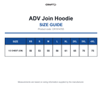 CR1914705 Craft ADV Join Hoodie size guide (CR1914705)