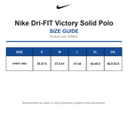 DH0824 Nike Dri-FIT Victory Solid Polo size guide (DH0824)