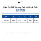 DH0845 Nike Dri-FIT Victory Colourblock Polo size guide (DH0845)