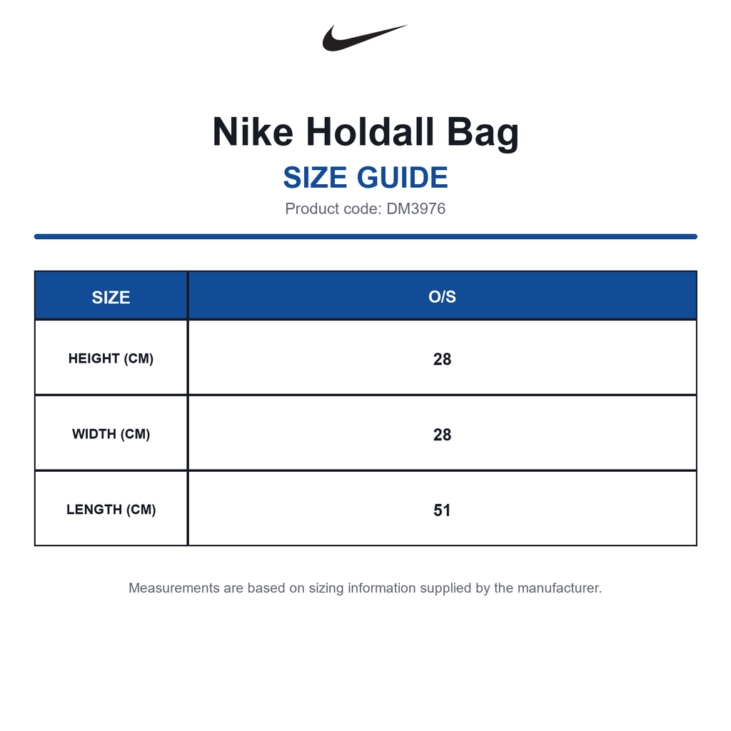 DM3976 Nike Holdall Bag size guide (DM3976)