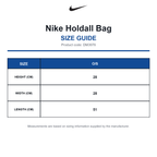 DM3976 Nike Holdall Bag size guide (DM3976)