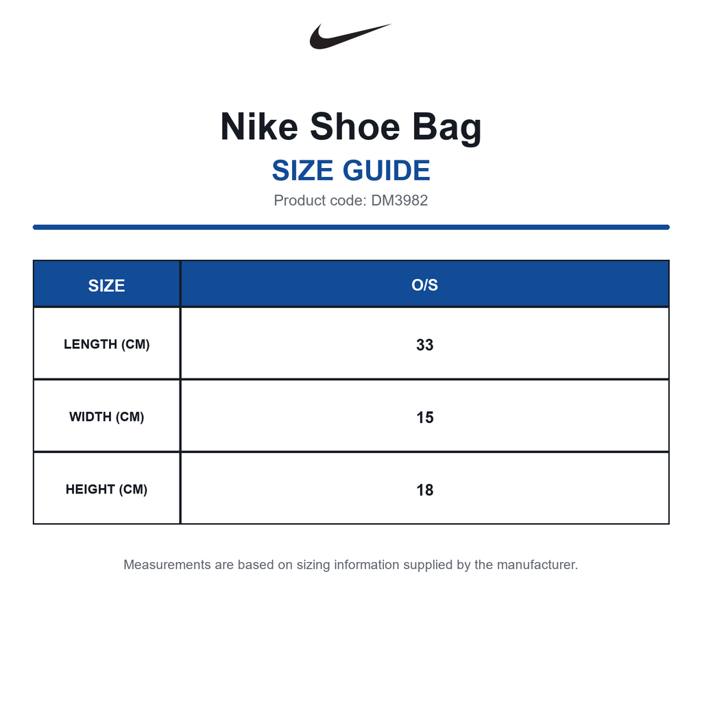 DM3982 Nike Shoe Bag size guide (DM3982)