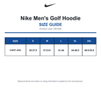 DN1906 Nike Men's Golf Hoodie size guide (DN1906)