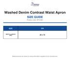 DP103B1 Dennys Washed Denim Contrast Waist Apron size guide (DP103B1)