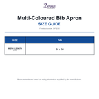 DP200 Dennys Multi-Coloured Bib Apron size guide (DP200)