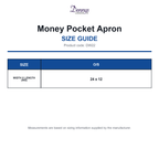 DW22 Dennys Money Pocket Apron size guide (DW22)