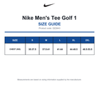 DZ2643 Nike Men's Tee Golf 1 size guide (DZ2643)