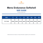 ES-1 Stormtech Mens Endurance Softshell size guide (ES-1)