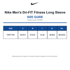 FB7908 Nike Men's Dri-FIT Fitness Long Sleeve size guide (FB7908)