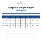 HAR2111500 James Harvest Kingsley Sherpa Fleece size guide (HAR2111500)