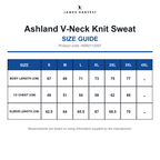 HAR2112507 James Harvest Ashland V-Neck Knit Sweat size guide (HAR2112507)