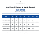 HAR2112512 James Harvest Ashland U-Neck Knit Sweat size guide (HAR2112512)