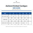 HAR2112514 James Harvest Ashland Knitted Cardigan size guide (HAR2112514)