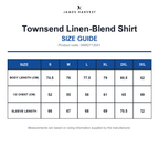 HAR2113041 James Harvest Townsend Linen-Blend Shirt size guide (HAR2113041)