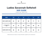 HAR2121023 James Harvest Ladies Savannah Softshell size guide (HAR2121023)