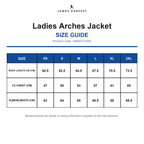 HAR2121050 James Harvest Ladies Arches Jacket size guide (HAR2121050)