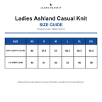 HAR2122512 James Harvest Ladies Ashland Casual Knit size guide (HAR2122512)