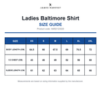HAR2123020 James Harvest Ladies Baltimore Shirt size guide (HAR2123020)