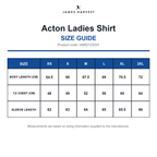 HAR2123031 James Harvest Acton Ladies Shirt size guide (HAR2123031)