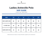 HAR2125025 James Harvest Ladies Antreville Polo size guide (HAR2125025)