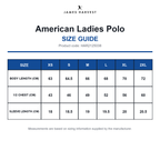 HAR2125038 James Harvest American Ladies Polo size guide (HAR2125038)