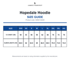 HAR2132029 James Harvest Hopedale Hoodie size guide (HAR2132029)