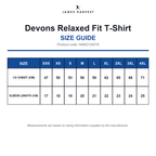 HAR2134019 James Harvest Devons Relaxed Fit T-Shirt size guide (HAR2134019)