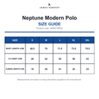 HAR2135032 James Harvest Neptune Modern Polo size guide (HAR2135032)