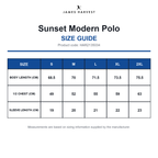 HAR2135034 James Harvest Sunset Modern Polo size guide (HAR2135034)