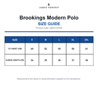 HAR2135038 James Harvest Brookings Modern Polo size guide (HAR2135038)