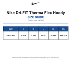 HM5645 Nike Dri-FIT Therma Flex Hoody size guide (HM5645)