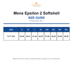 HR-1 Stormtech Mens Epsilon 2 Softshell size guide (HR-1)