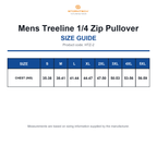 HTZ-2 Stormtech Mens Treeline 1/4 Zip Pullover size guide (HTZ-2)