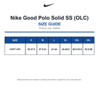 IQ6689 Nike Good Polo Solid SS (OLC) size guide (IQ6689)