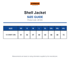 JM1284 Jobman Shell Jacket size guide (JM1284)