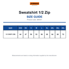 JM5401 Jobman Sweatshirt 1/2 Zip size guide (JM5401)
