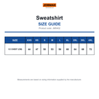JM5402 Jobman Sweatshirt size guide (JM5402)