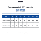 KK304 Kustom Kit Superwash® 60° Hoodie size guide (KK304)