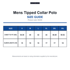 KK409 Kustom Kit Mens Tipped Collar Polo size guide (KK409)