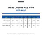KK455 Kustom Kit Mens Cooltex Plus Polo size guide (KK455)