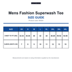 KK504 Kustom Kit Mens Fashion Superwash Tee size guide (KK504)
