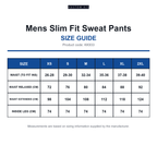 KK933 Kustom Kit Mens Slim Fit Sweat Pants size guide (KK933)