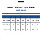KK980 Kustom Kit Mens Classic Track Short size guide (KK980)
